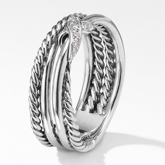 David Yurman X Collection Ring with Diamonds - Picture 7 of 8
